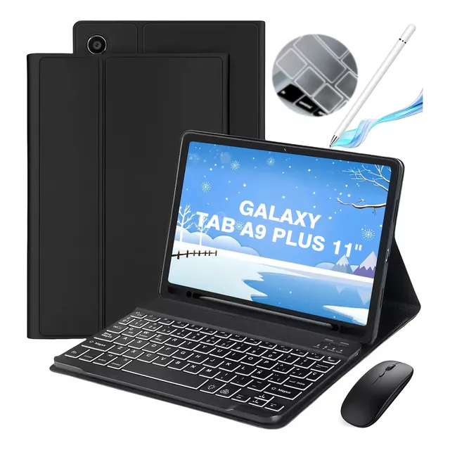 Funda Con Teclado+mouse+ Lápiz Para Galaxy Tab A9 Plus X210