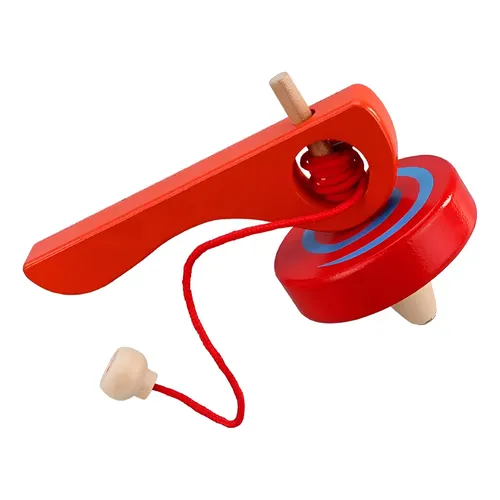 Set De 3 Peonzas De Madera Con Mango Y Cuerda | Juguete Giratorio Tradicional Para Niños | Alternativa Sin Pantallas Para Jugar En Casa O Viaje | Color Surtido