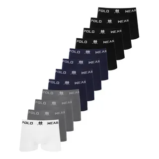 Kit 12 Cuecas Masculinas Boxer Microfibra Polo Wear Sortido Kit 12 Cuecas Masculinas Boxer Microfibra Polo Wear Sortido