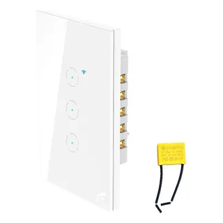 Interruptor Wifi Touch 3 BotÔes Tuya Alexa Sem Neutro Rf433 Interruptor Wifi Touch 3 BotÔes Tuya Alexa Sem Neutro Rf433