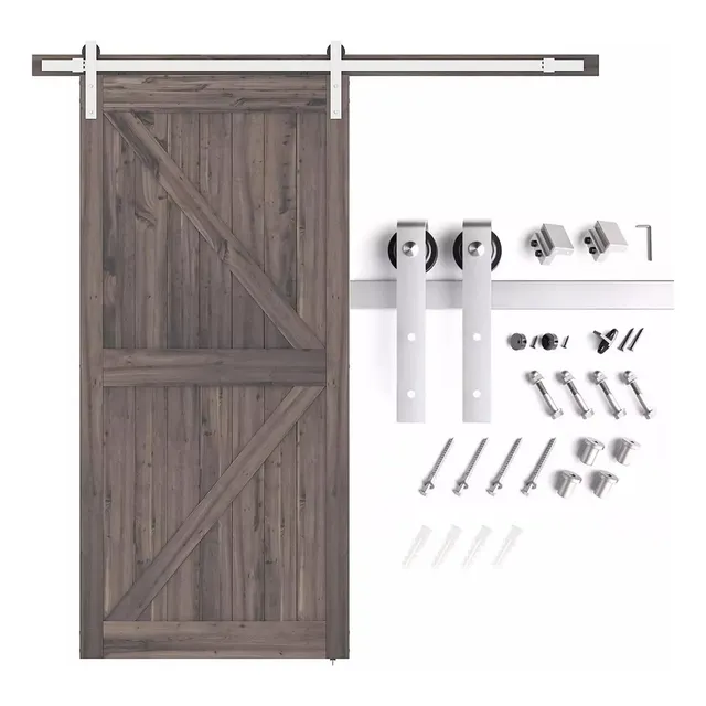 Kit Riel Corredera 1.5mt Para Colgar 1 Puerta Estilo Granero