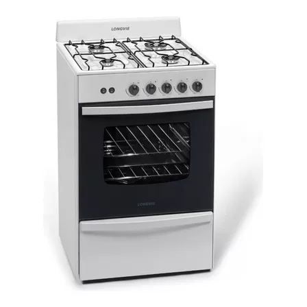 Cocina A Gas Longvie 12331b 56cm Blanca Cajón Parrilla Color Blanco Tipo de conexión Multigas