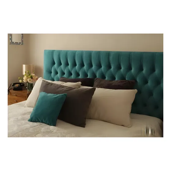 Respaldo De Sommier Capitone D/pie Pana Premium King Size 2m