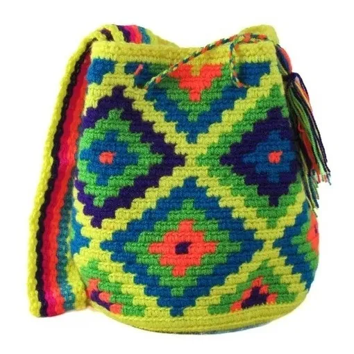 Mochila Wayuu Pequeña Colores Fuertess