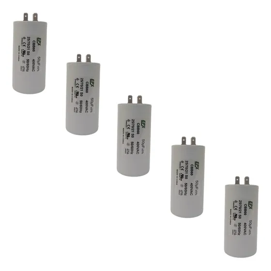 Kit 5 Capacitores Permanentes 50uf 400v Terminal Cbb60.