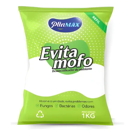 Refil Antimofo Cloreto De Cálcio 1kg Plinmax Sem Humidade Neutro