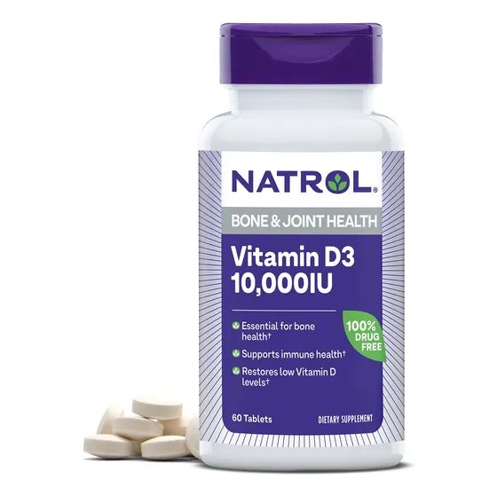 Suplemento Natrol De Vitamina D3, 10 000 Ui, 60 Unidades
