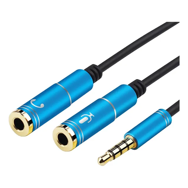 Cable Adaptador Audio Y Micrófono A 1 Plug Macho De 3.5mm