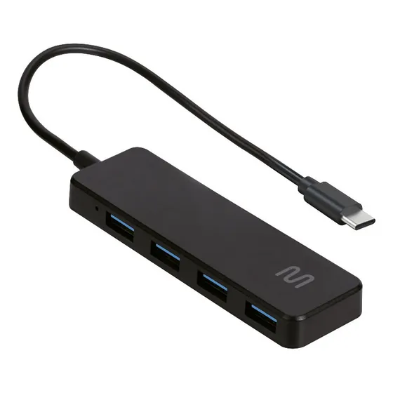 Adaptador Hub Tipo-c Com 4 Portas Slim Multi - Ac445 Cor Preto