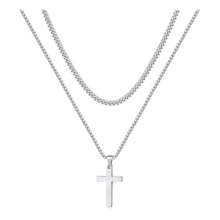 Collar Cruz Cadenas Acero Inoxidable Dijes Hombres Joyeria Collar Cruz Cadenas Acero Inoxidable Dijes Hombres Joyeria