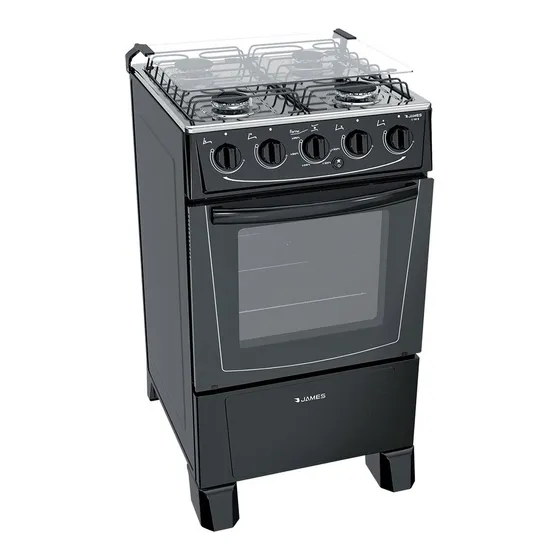 Cocina Gas James Horno Enlozado C105 Color Negro