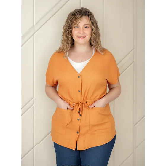 Saco Spolverino Casaca Broche Lino Onara Cloe Talles Grande