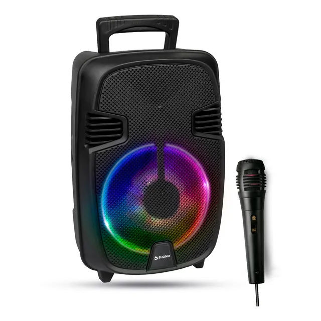 Parlante Portátil Suono Inalámbrico 8 Karaoke Con Microfono Color Negro