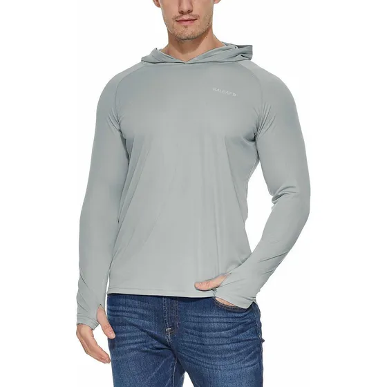 Baleaf Playera Manga Larga Capucha Para Hombre Proteccion