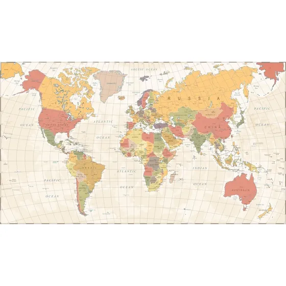 Vinilo Mapamundi Mural Mapa Mundo Planisferio 2 X 1.15mts