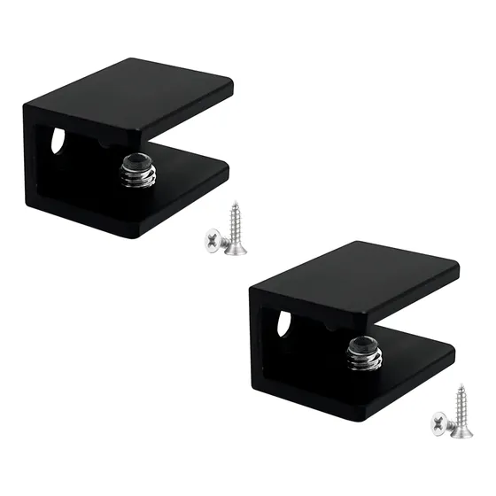 Soportes X2 Para Estante Negro Metalico Vidrio 6 A 10 Inomax