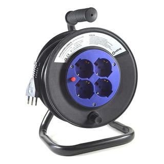 Alargador Carrete 4 Posiciones Enchufe 16a 250v Negro 40mt Alargador Carrete 4 Posiciones Enchufe 16a 250v Negro 40mt
