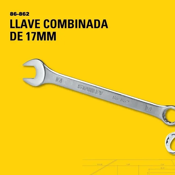 Llave Combinada Métrica 17mm Stanley 86-862 Estriada 12-pto 