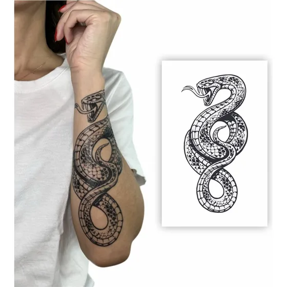 Tatuagem Temporária | Vr12 | Cobra 14x21 Cm