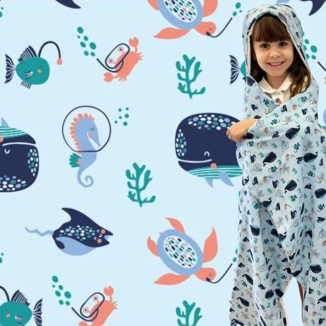 Toalha Gigante Banho Infantil Com Capuz Premium Meninos
