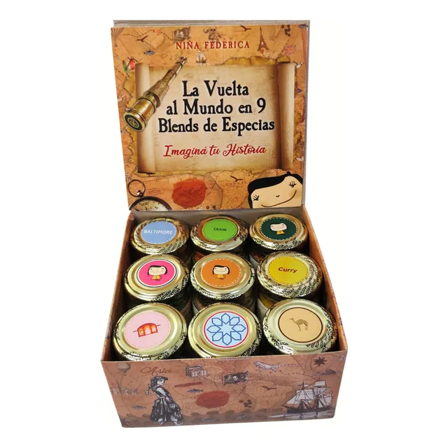 Especias Gourmet Niña Federica Caja La Vuelta Al Mundo