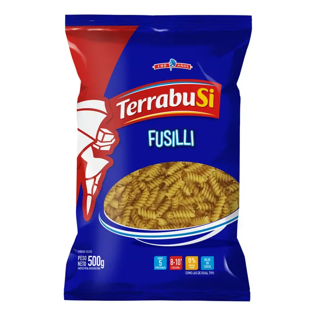 Fideos Terrabusi Fusilli/tirabuzon X 500g X15un