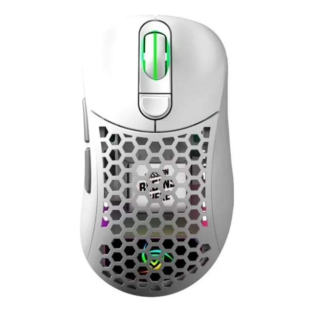 Mouse gamer de juego inalámbrico recargable VSG Aquila Fly blanco mate