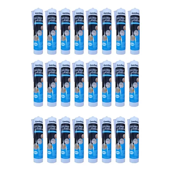 Cartucho Sellador Silicona Transparente Acetica Pack X 24