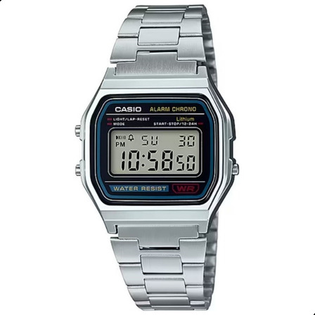 Relógio Digital Feminino Casio Vintage Prateado Original Relógio Digital Feminino Casio Vintage Prateado Original