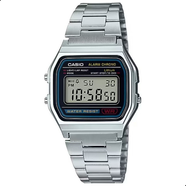 Relógio Digital Feminino Casio Vintage Prateado Original Relógio Digital Feminino Casio Vintage Prateado Original