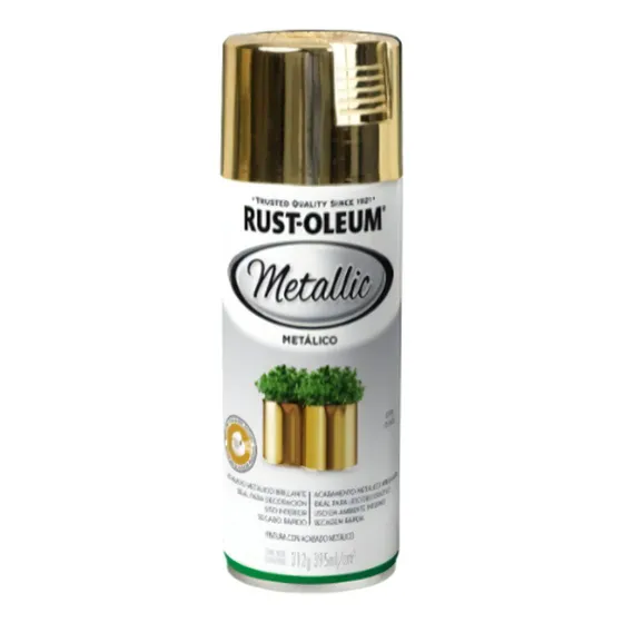 Pintura En Aerosol De Acabado Metálico Rust Oleum Color Oro