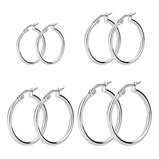 Jewelrieshop Pendientes De Aro Redondeados De Acero Inoxidab Jewelrieshop Pendientes De Aro Redondeados De Acero Inoxidab