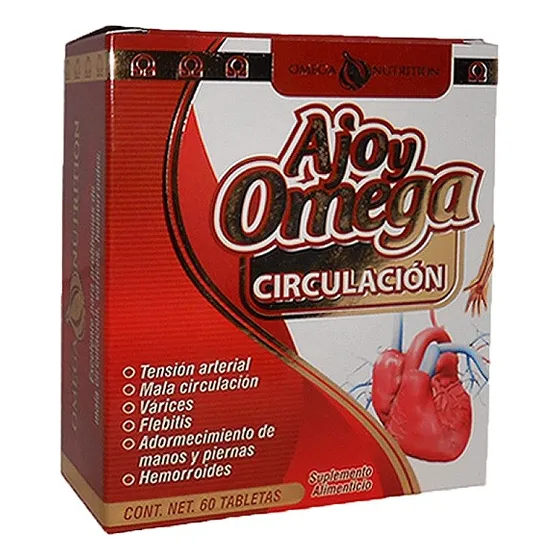 Ajo Y Omega Circulación Omega Nutrition Várices Hemorroides Sabor Sin Sabor