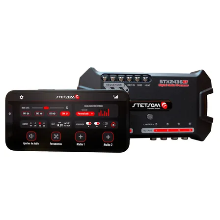 Processador De Áudio Digital Stetsom Stx2436bt Com Bluetooth Para Carro 12v