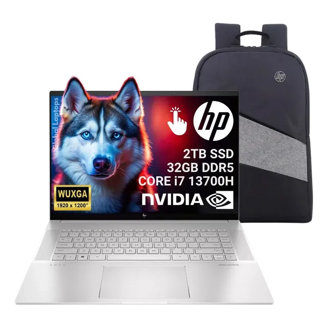 HP Core i7 13700H Gamer 14 Nucleos 2TB SSD 32GB Ram Placa NVIDIA GeForce RTX 4060 8GB Dedicados Pantalla 16” Touch WQXGA 2560×1600Con Windows 11 Instalado Laptop 16-H1055 con Mochila de Regalo