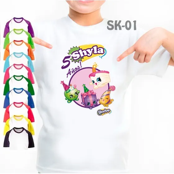 Shopkins Franela Personalizada Para Cumpleaños Cotillon