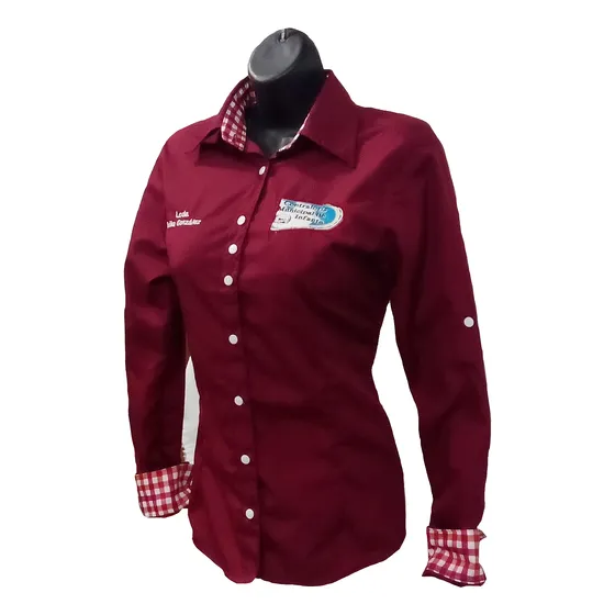 Camisa Manga Larga Vinotinto Promoción 