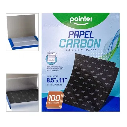 Papel Carbon T/carta Negro Pointer 216x279mm De 100und