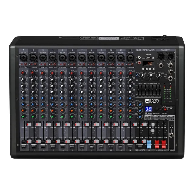 Consola De Audio Rodeosonido Bp12 Dj Mixer De 12 Canales