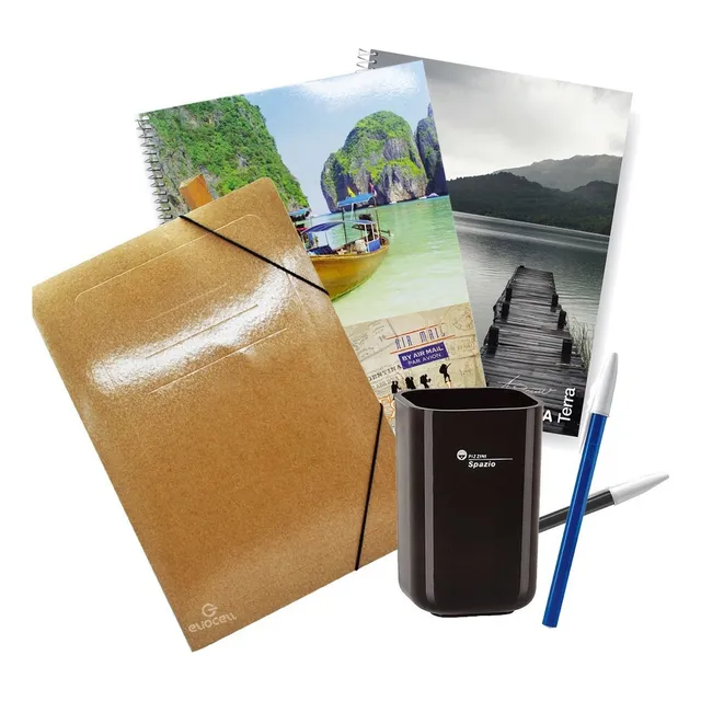 Combo Oficina Cuadernos Carpeta Lapiceras Portalapices