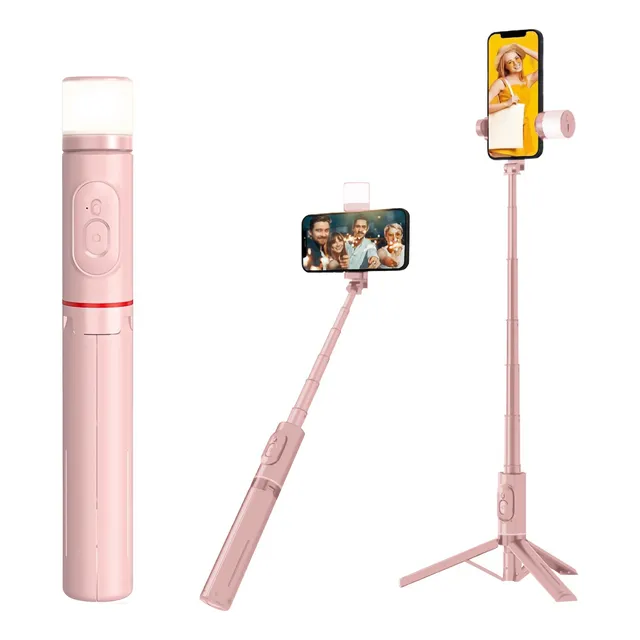 Bastão Pau De Selfie Celular Com Controles Remotos E Luz Led