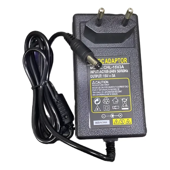 Transformador 15v 3a Punta 5.5*2.5mm Negro