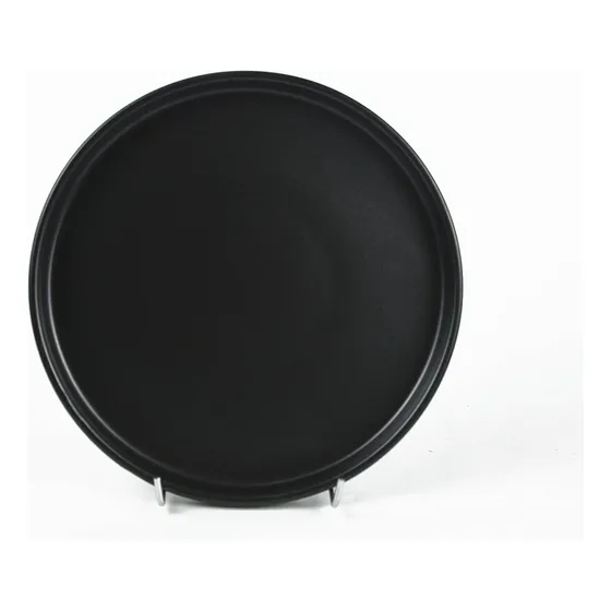 Set X6 Plato De Postre Stone+line D20x2cm Negro