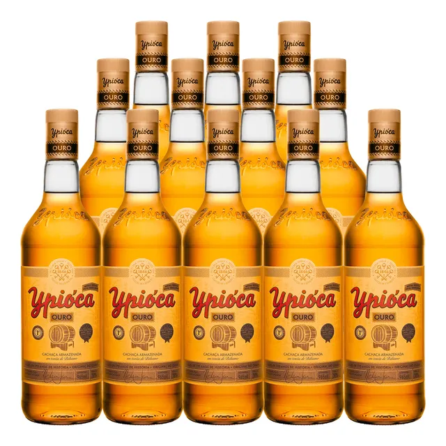 Cachaça Aguardente Ypióca Ouro 965ml 12 Unidades