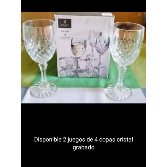 Copas De Cristal Grabadas Pack De 4