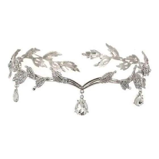 Diadema Tiara Corona Princesa Elfos Cristales Brillantes