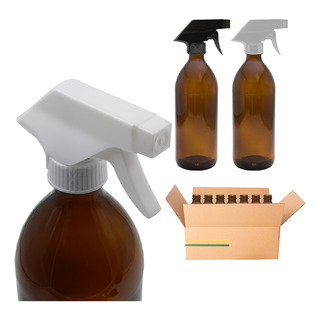 Envase Atomizador Botella Vidrio Ámbar 500 Ml 1 Pz Mayoreo Envase Atomizador Botella Vidrio Ámbar 500 Ml 1 Pz Mayoreo