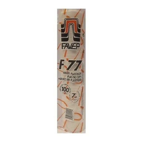 Vasos Plásticos Desechables F-77 100 Und (paqx3)