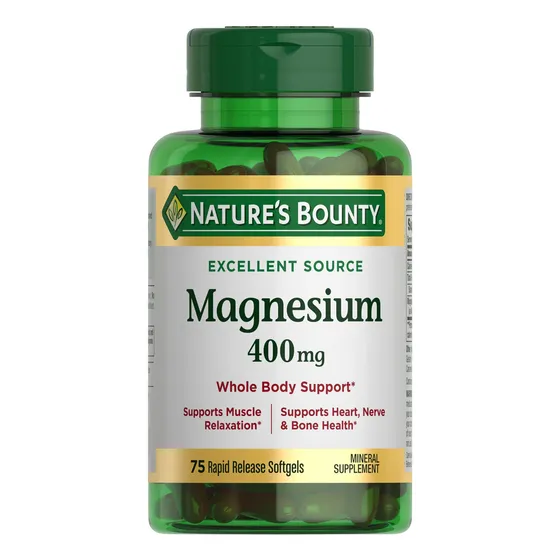 Suplemento Nature's Bounty Magnesio 400 Mg 75 Cápsulas Bland