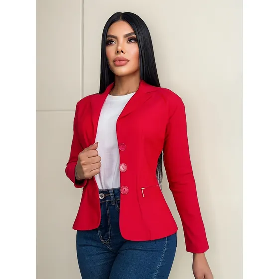 Blazer Elegante Dama Chaqueta Abrigo Bengalina / Impoluz